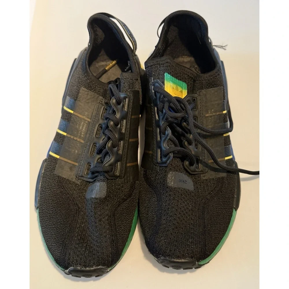 adidas NMD_R1 V2 Rio De Janeiro Mens 5.5 Black Gold FY1256 City Pack Sneakers